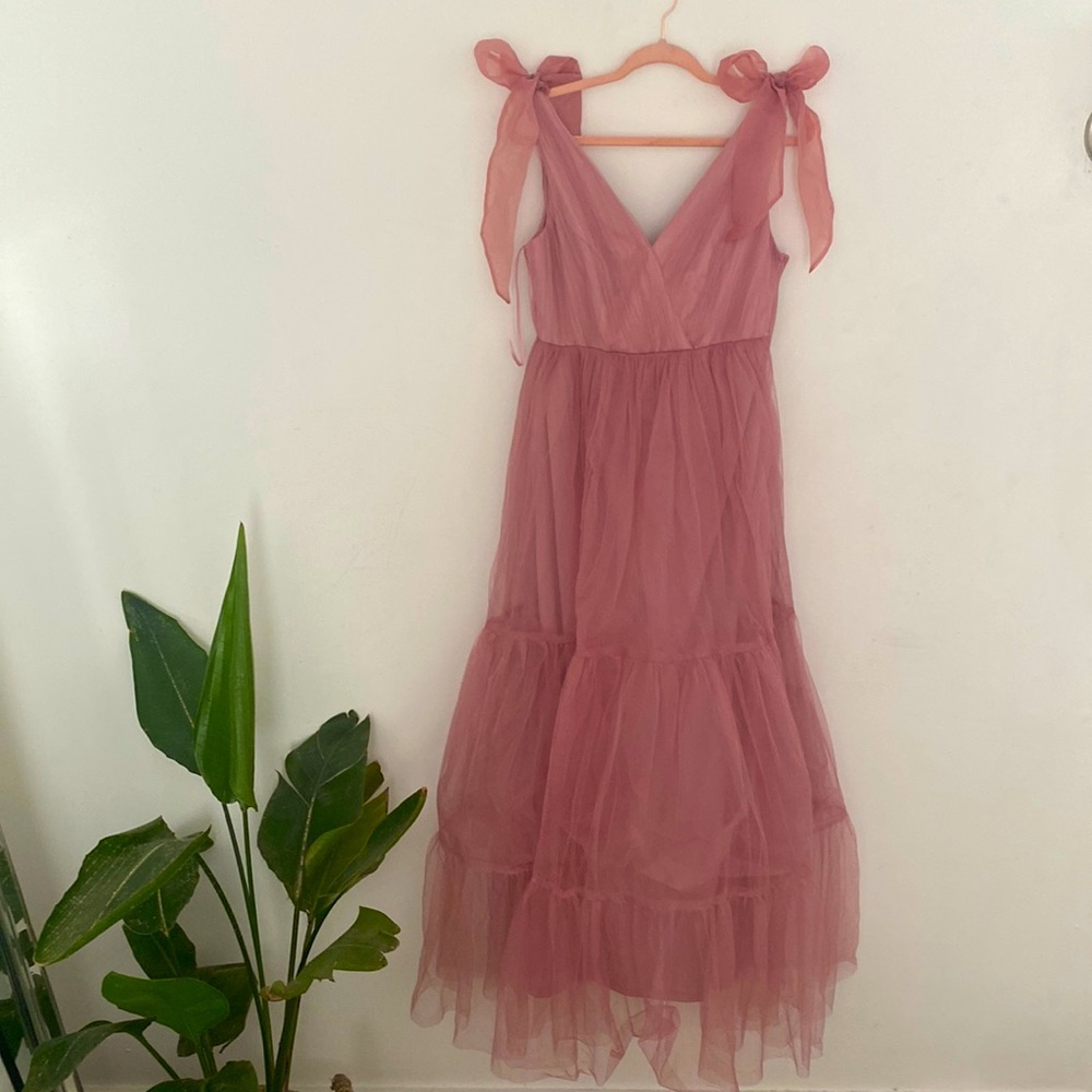 ASOS pleated tulle maxi bridesmaid dress - never worn before